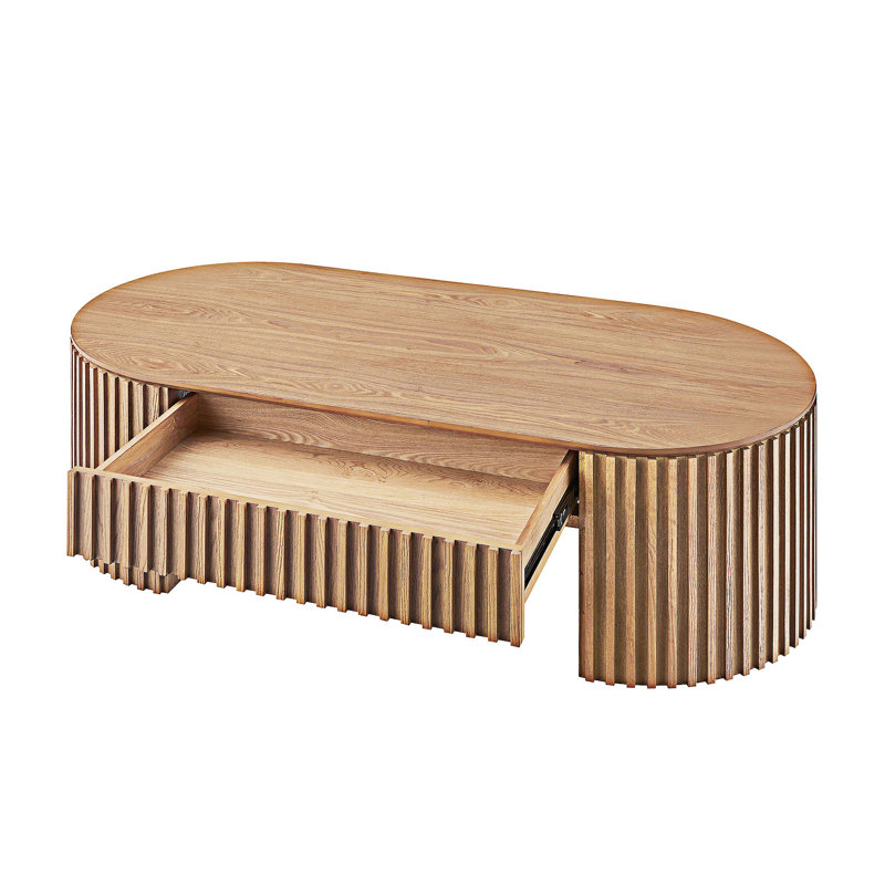 Table basse en bois avec tiroir, Chêne
