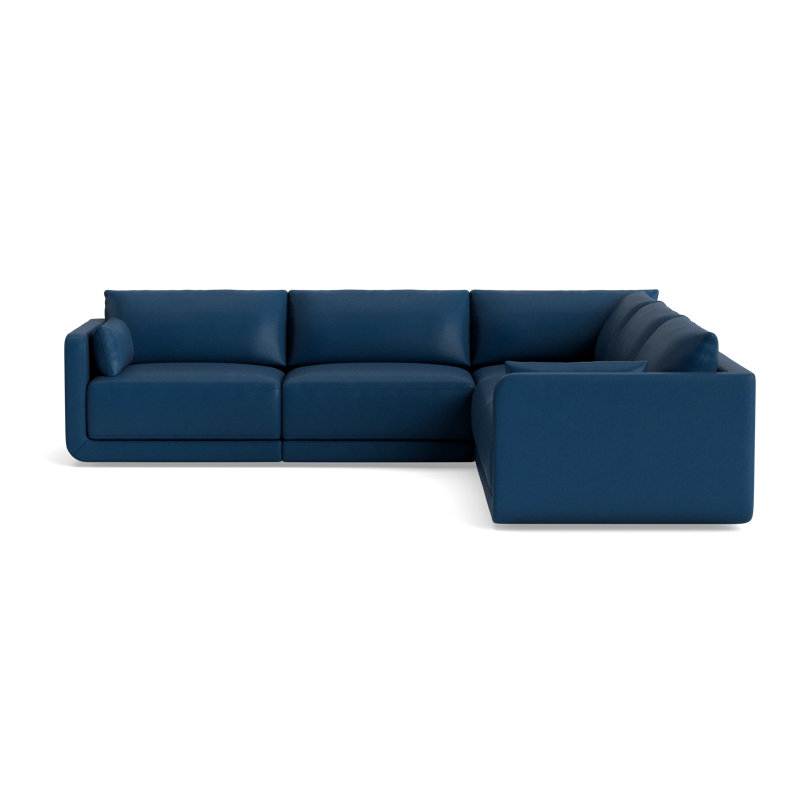 Eva Leather Modular Sectional, Leather - Deep Blue