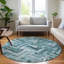 Machine Washable Indoor/Outdoor Heffington ACN630 Teal 1'8" x 2'6" Rug-1473373715