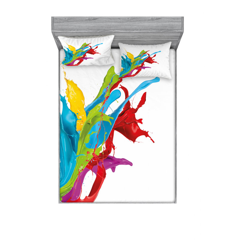 Ensemble de draps à peinture surréel, Ensemble de draps pour taille de lit double et deu