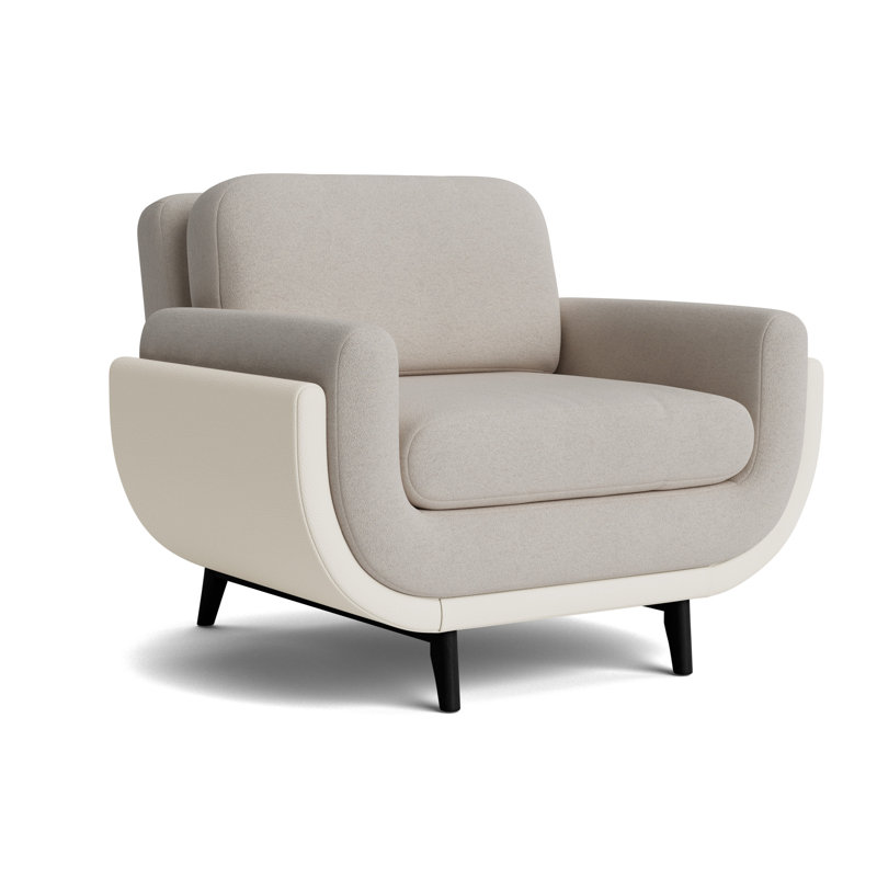 Regatta Chair, Boucle - Dove Gray/Greenwich Leather - Cream, Black