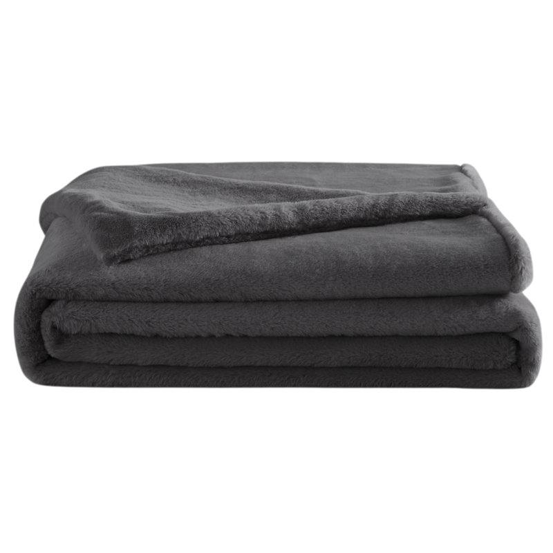 Couverture en fausse fourrure Hamayal, 24" W x 30" L, Gris
