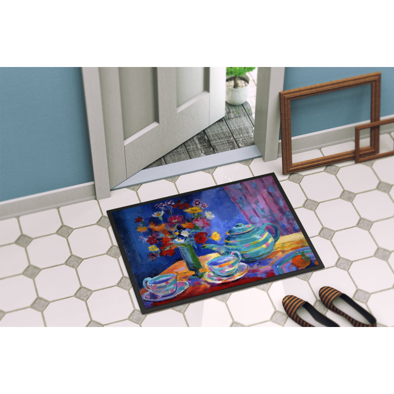 Tapis d'extérieur antidérapant Blue Tea, Rectangle 2 pi x 3 pi