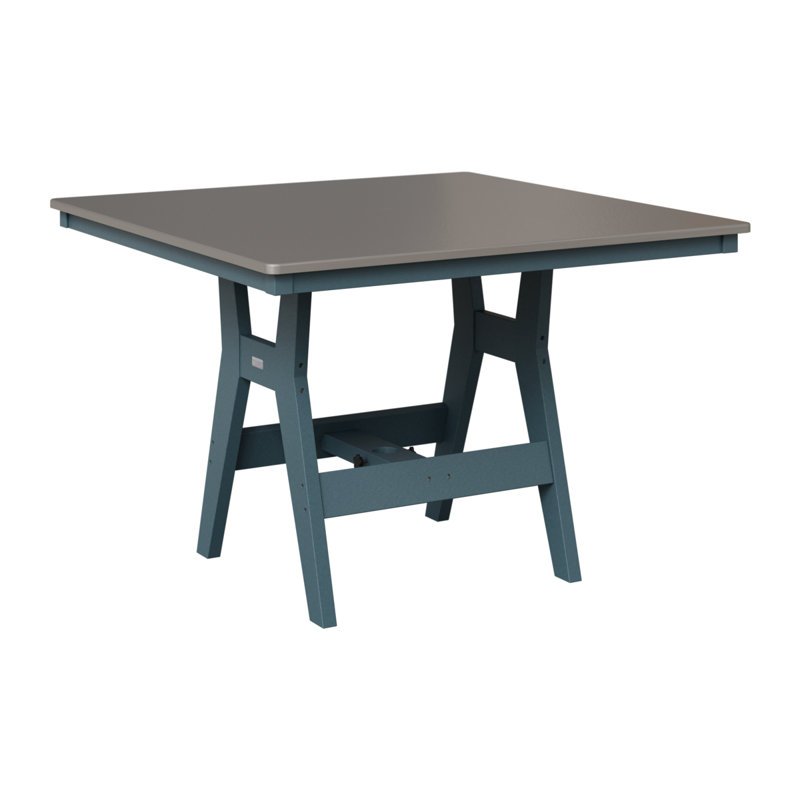 Table de bar berlinoise Berlin Harbor, Acier inoxydable martelé, Ardoise, H 38,87 po x l 44 po x P 44 po