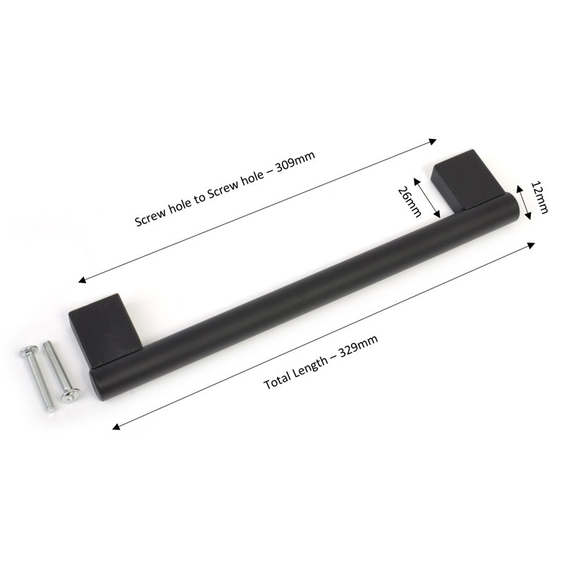 Mayfair Keyhole 30.9 cm Centre Bar Handle, Matte Black