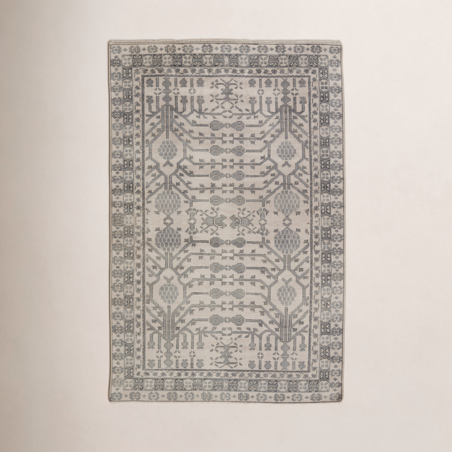 Gray Hand-Knotted Wool Oriental Rug, Rectangle 10' x 14'