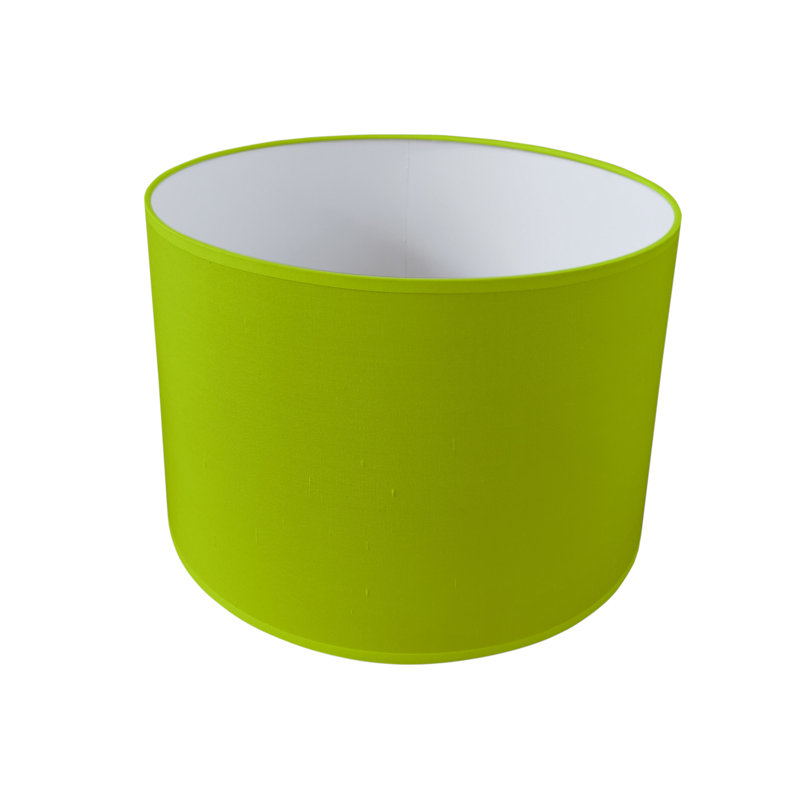 Drum Silk Lamp Shade ( Uno ), 30cm H x  50cm W x 50cm D, Lime