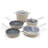 Calphalon Premier Ceramic Nonstick 8-Piece Cookware Set, Mushroom Grey