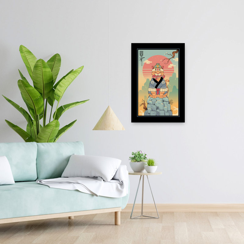 Art contemporain rétro, grenouille de chat, H 24 po x l 16 po