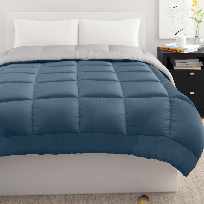 All Seasons Down Alternative Single Reversible Comforter, Full/Queen Comforter, Navy/Red