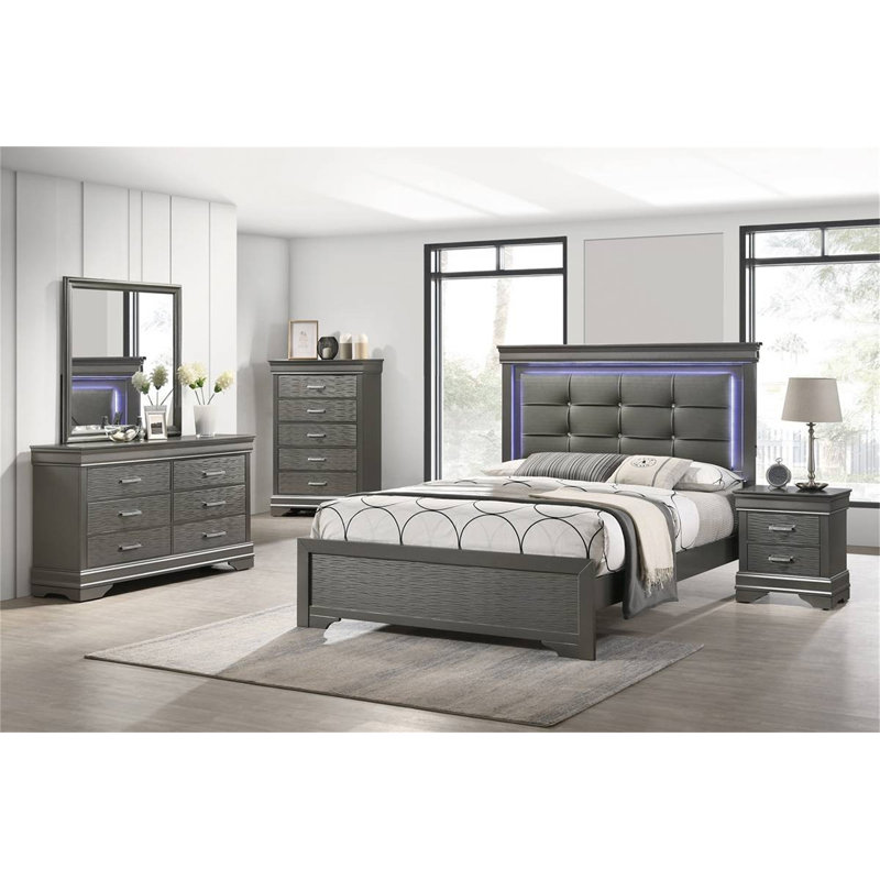 Mobilier de chambre à coucher avec tiroirs 1 pièce Modern Modern Transitional