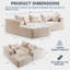 Canapé modulaire de 107 po avec méridienne en forme de L, canapé désossé pour le salon, canapé Cloud moderne avec siège profond, sans ensemble requis, causeuse, blanc (méridienne faisant face à gauche)-495050913-495050915
