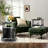 End Tables Set Of 2 & Charging Station, Fluted Accent Side Table With Sliding Door, Mid-century Modern Nightstand Set Of 2 For Small Space, Living Room, Bedroom Sofa Couch-68871022-68870801
