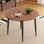 Table de salle à manger Avec un mécanisme rétractable intelligent, le plateau de table en panneau de fibres à densité moyenne et des pieds en métal noir-431372856