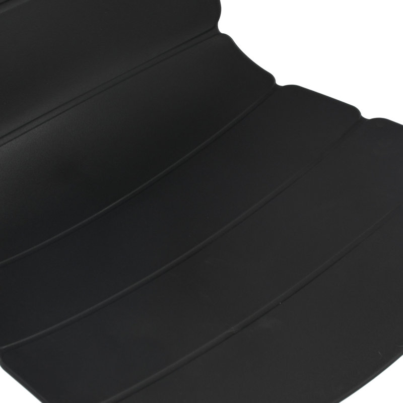 Bali Pair of Kitchen Chairs - Ribbed Plastic Seat with Matching Metal Legs, Black