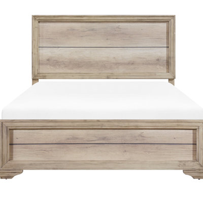 Lit double pleine grandeur de style naturel - Combinaison de planches et de bois pour un confort de finition en bois