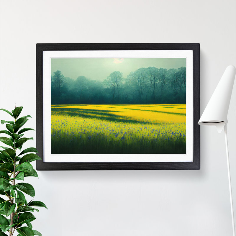 Irresistible Bluebell Field - Single Picture Frame Print, 46cm H x 64cm W x 2cm D, Black Framed