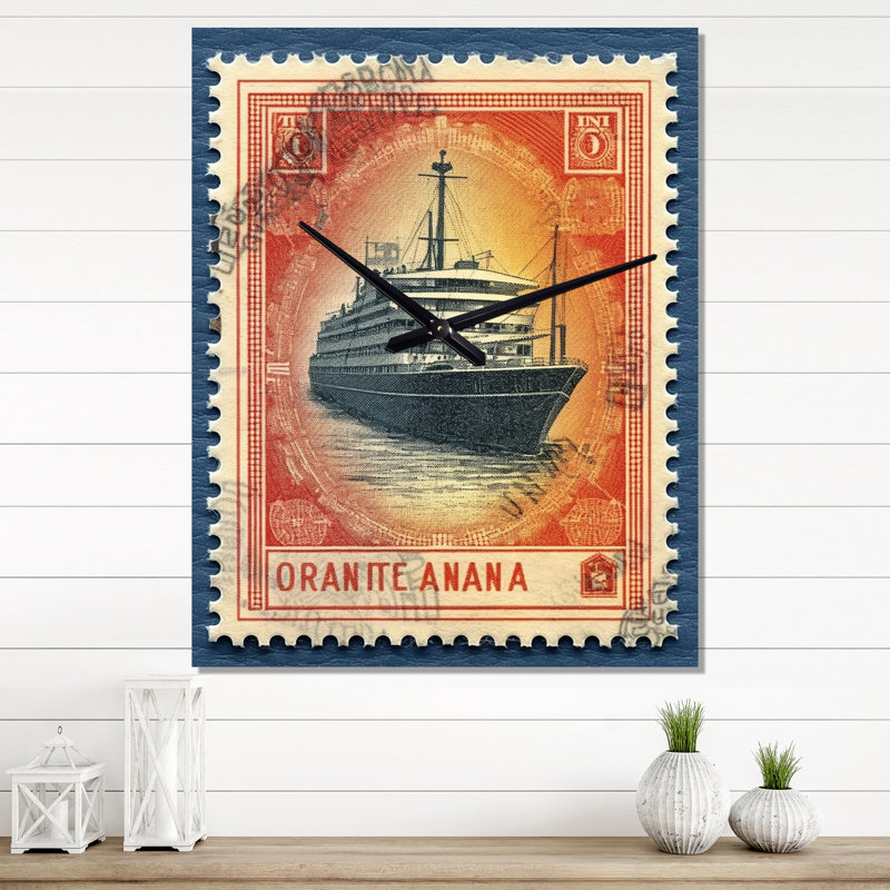 Horloge murale rétro Vintage Stamo Rms Titanic - Bateau, Très grand