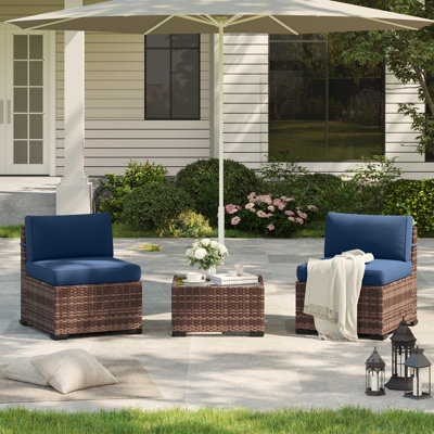 2-Person Outdoor Seating Group With Cushions by Latitude Run