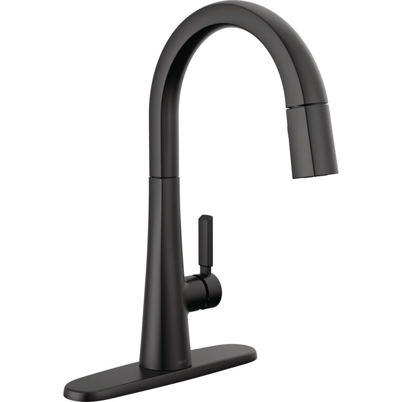 Monrovia Pull Down Single Handle Kitchen Faucet, Matte Black