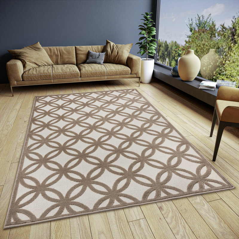 Iconic Cream/Brown Rug, Rectangular 57 x 90cm