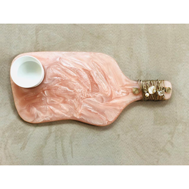 Wrought Studio™ Bailei Resin Chips And Dip Platter, Pink
