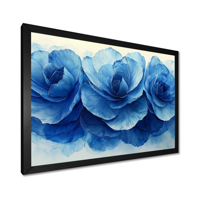 Isamara - Floral Wall Art, Reproduction encadrée d'une seule photo, 30" H x 40" W, Black