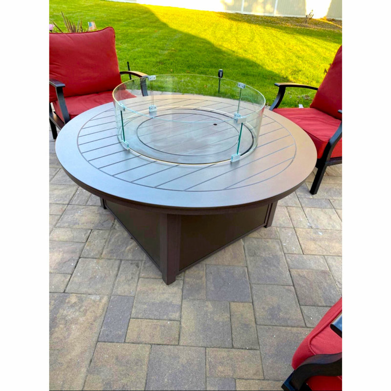 23'' Clear Tempered Glass Round Fire Pit Wind Guard