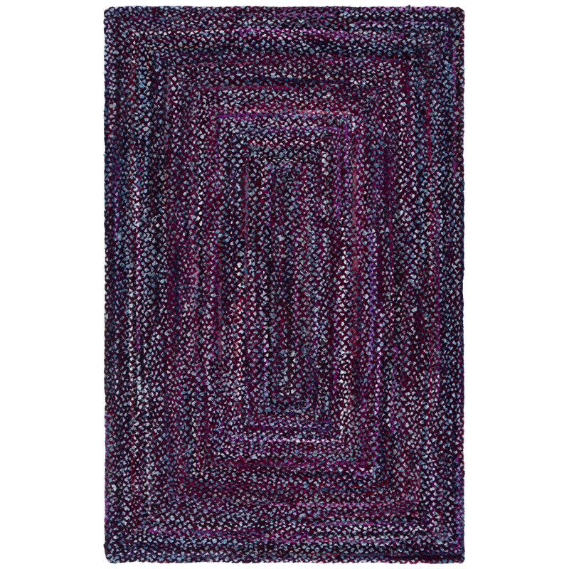 Braided Hand Woven Cotton Solid Color Indoor Rug, Rectangle 5' x 8'