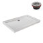 Base de douche en acrylique blanc brillant avec drain à gauche 60 po x 30 po Streamline-117295465