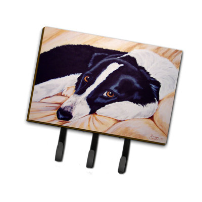 Porte-clés mural avec crochets Naptime Border Collie