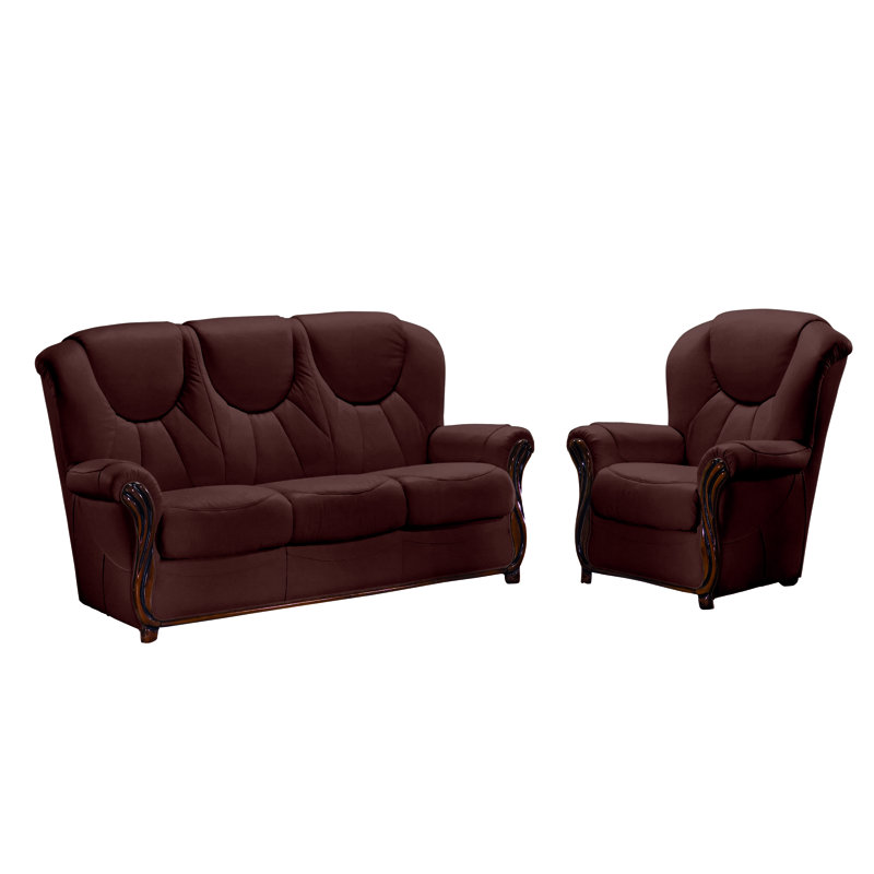 Kirkendall 2 - Piece Faux Leather Living Room Set, Burgundy