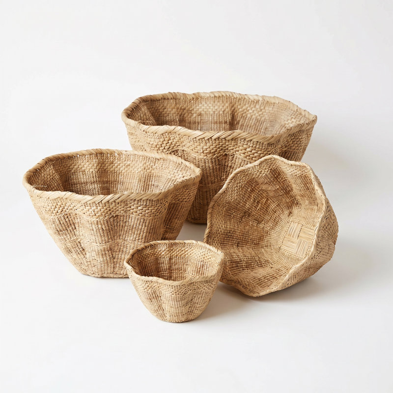 Dancing Handwoven Basket Bowl, 24"-27.5" Diameter
