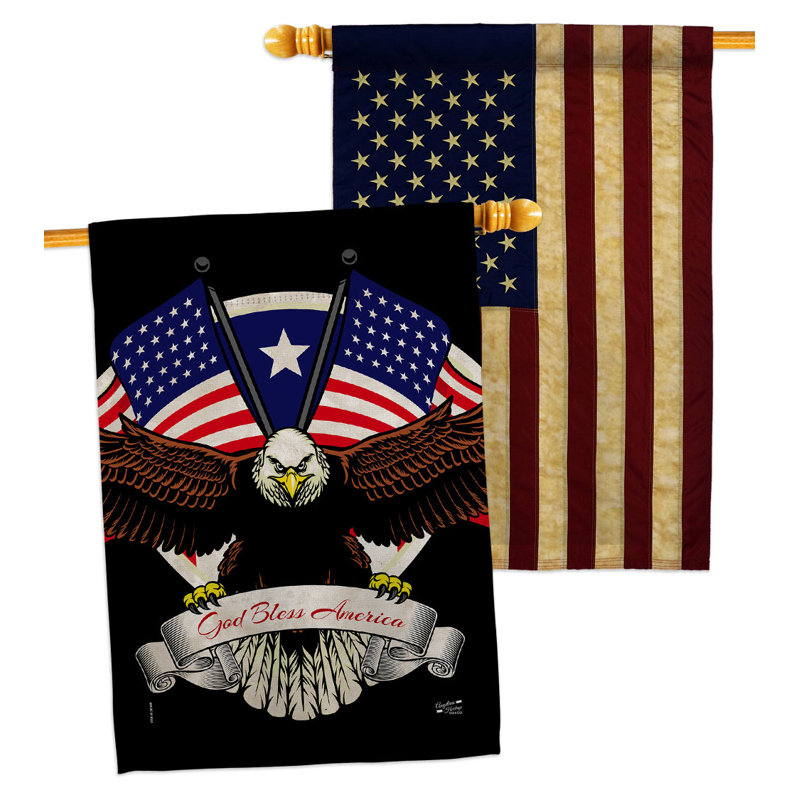 Drapeau de maison en polyester à 2 côtés 40 x 28 po