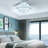 Dimmable Crystal LED Square Flush Mount Chandelier, 9.8" Ceiling Light Fixture For Dining Room, Kitchen, Foyer