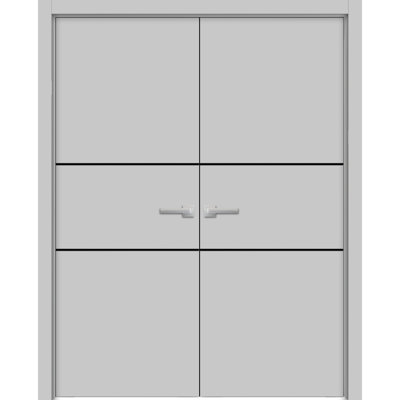 Solid + Manufactured Wood Paneled without Installation Hardware Kit French Doors