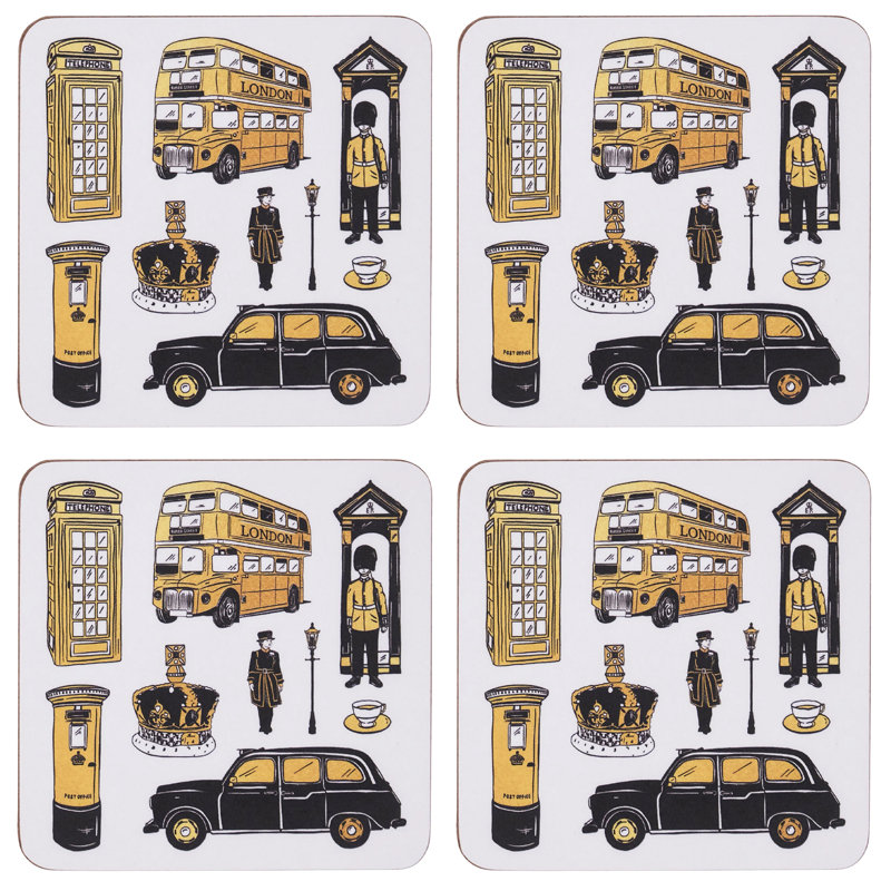 Cork Square 4 Piece Coaster Set