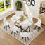 Ensemble de table de salle à manger 7 pièces ovale, plateau fixe en triamine blanche et grain de bois avec 6 chaises en cuir synthétique, ensemble de table de cuisine moderne pour 6 personnes, idéal pour les petits espaces, appartement-685776387