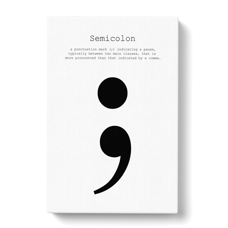 Semicolon - Wrapped Canvas, 60cm H x 40cm W x 3cm D