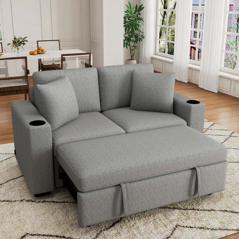 Canapé-lit 60,6 po, Gris