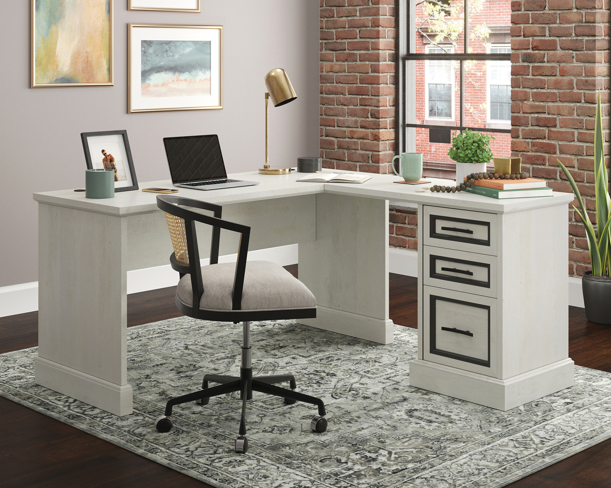 Urban Gray Executive Desk Home Office Set from Hekman Furniture