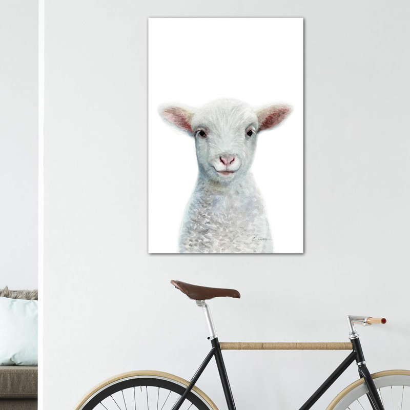 «Baby Sheep», reproduction d'art, Toile tendue, Pas de tapis, H 12 po x l 8 po x P 0,75 po