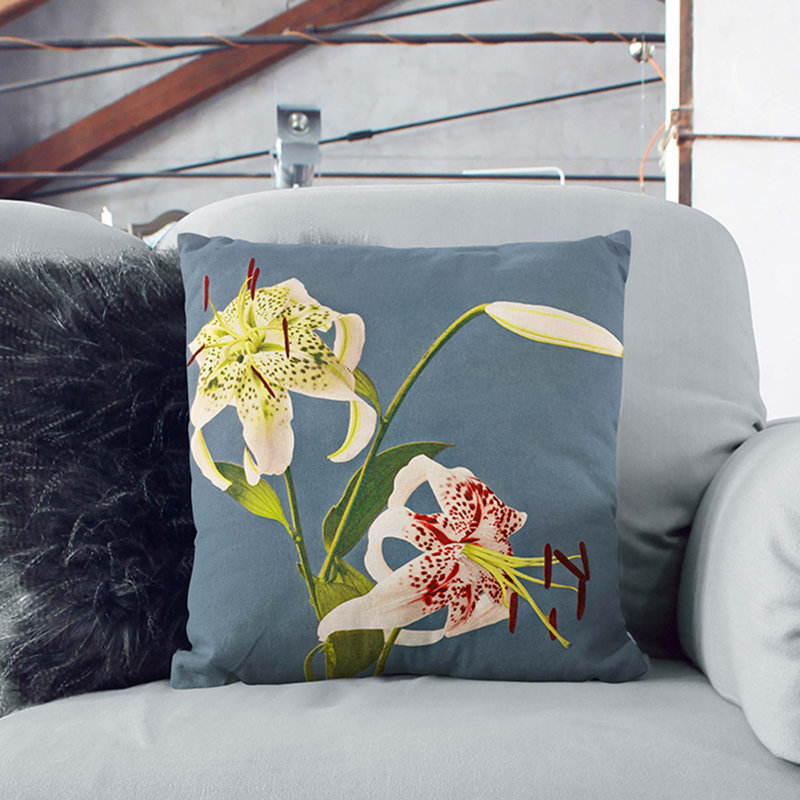 Lilies by Kazumasa Ogawa Cushion with Filling, 40cm H x 40cm W x 15cm D