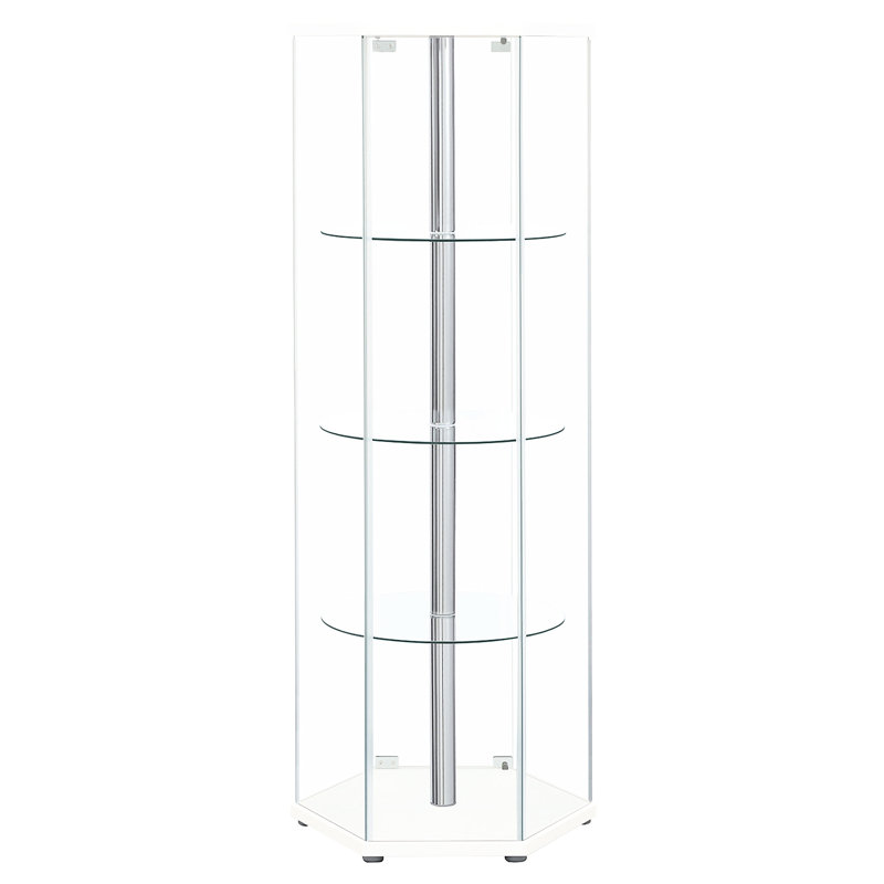 Vitrine à quatre tablettes en verre blanc