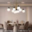 Lustre 32,3 "en cuivre et noir avec lumières-1314891655