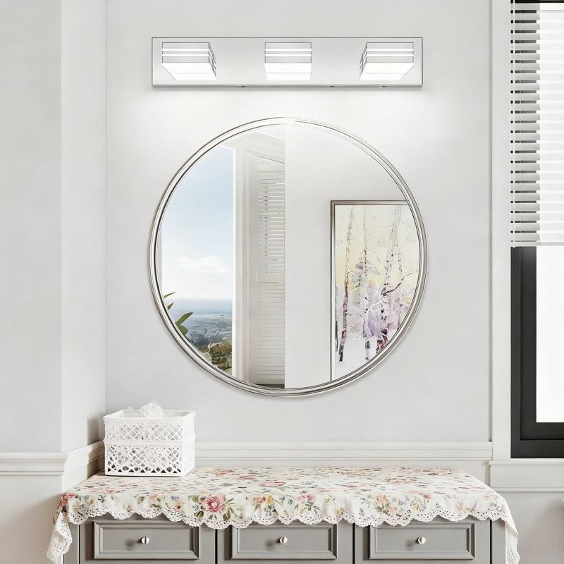 Luminaire de salle de bain à DEL à 3 lumières à intensité variable avec éclairage mural moderne au choix 5CCT