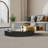 Modern Coffee Table with Mirror Black Glass Top and Stainless Steel Frame, Stylish and Durable for Living Room