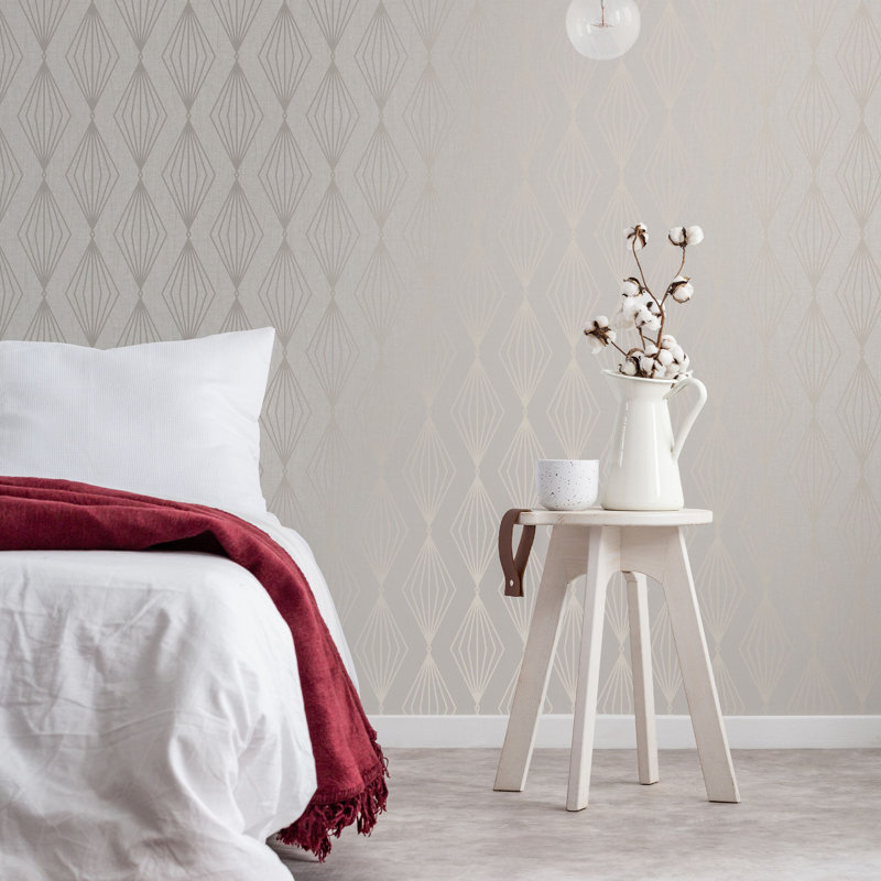 Boutique Marquise Geometric Wallpaper, Pearl