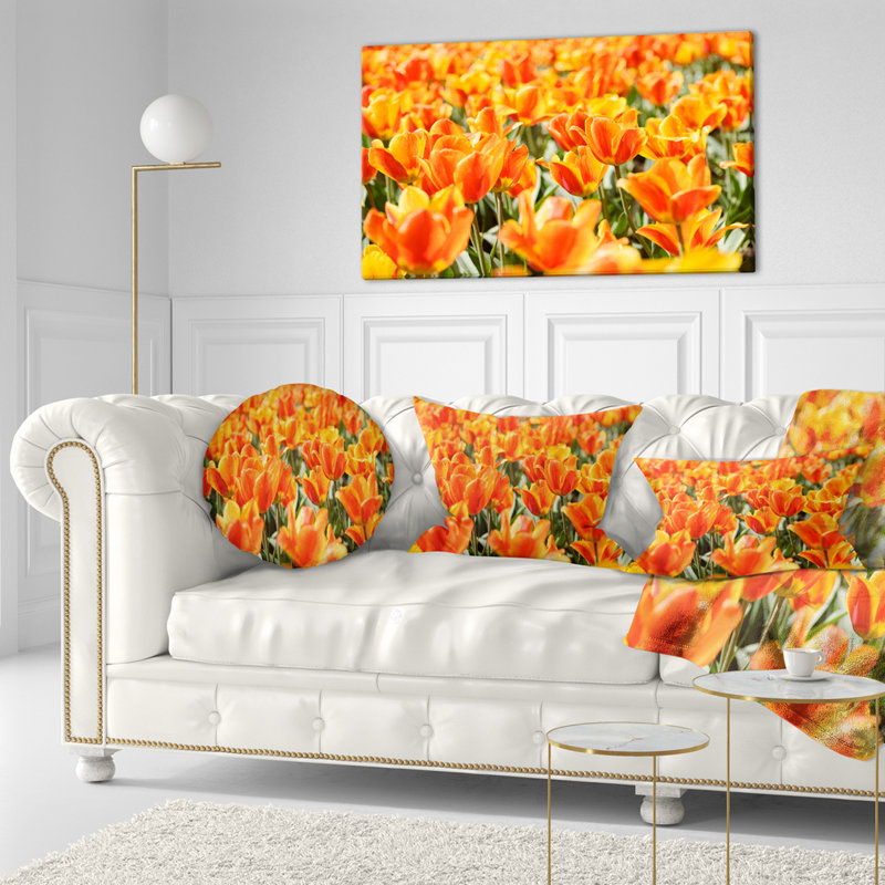 Coussin floral fraîche tulipes on fleuri, Rectangle 12 po x 20 po