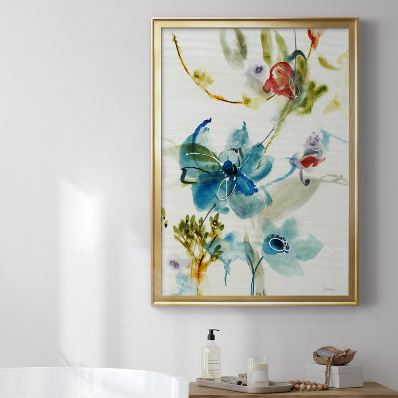 «Color Of Summer I», toile encadrée de qualité supérieure - prête à être accrochée, Or, H 42,5 po x l 30,5 po